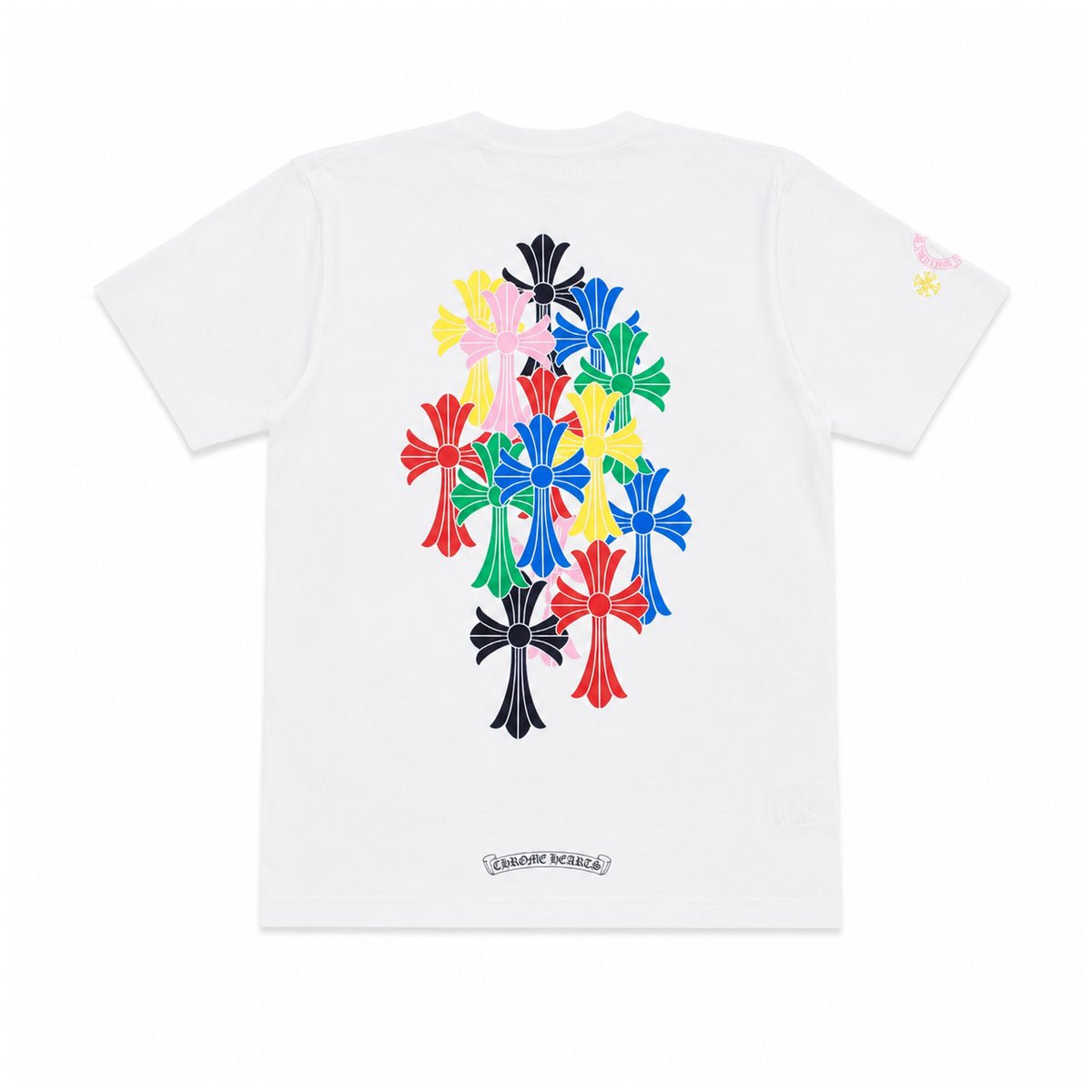 WHITE MULTICOLOR CROSS CEMETERY TEE