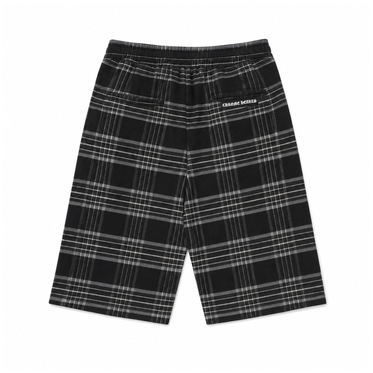 GREY AFTER SCHOOL CROSS PATCH SHORTS — back view