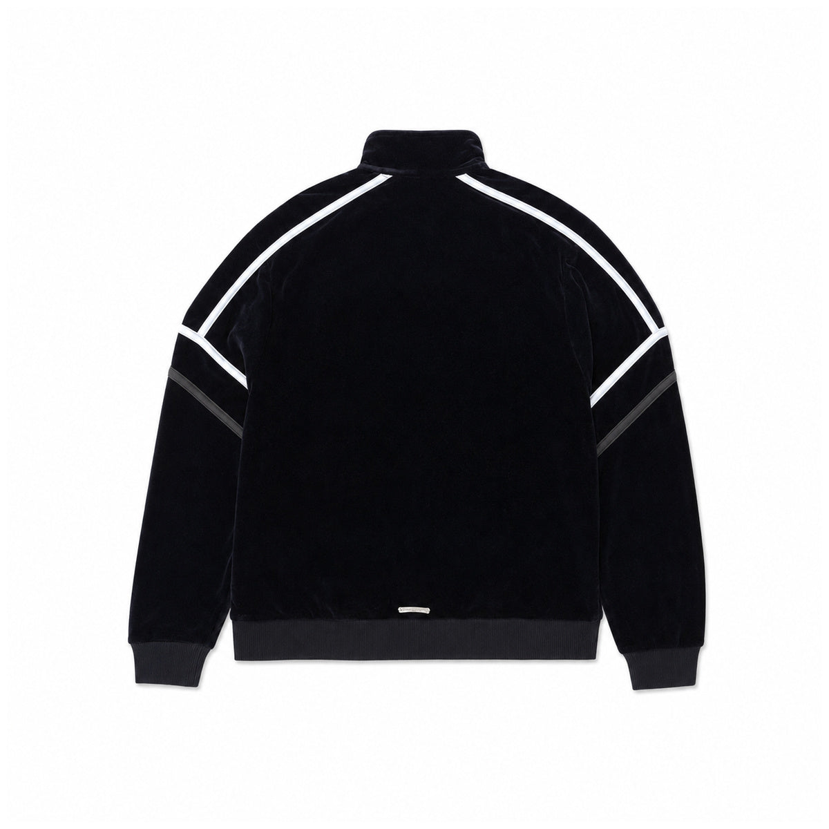 NAVY VELOUR TRACK JACKET — back view