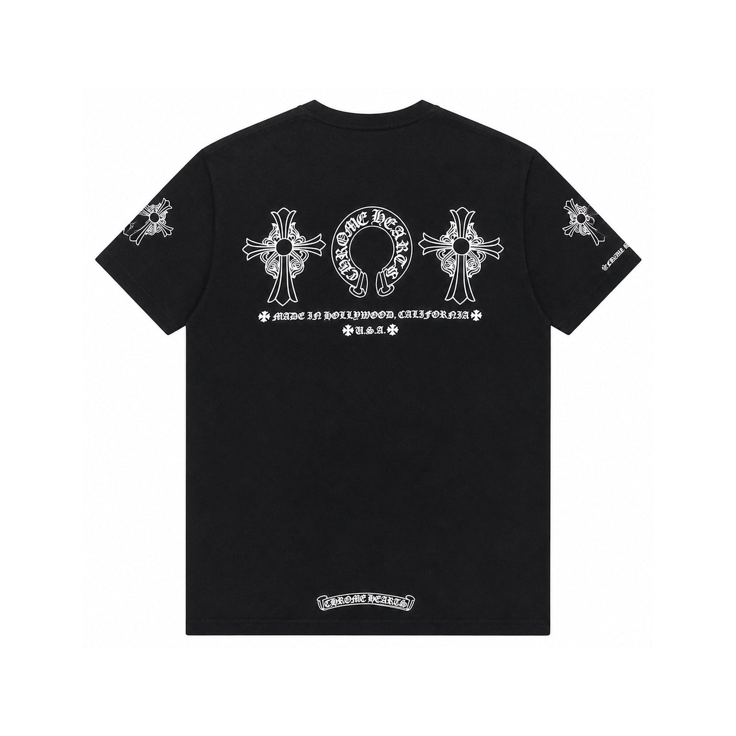 HORSESHOE AND CROSS BACK T-SHIRT BLACK - back