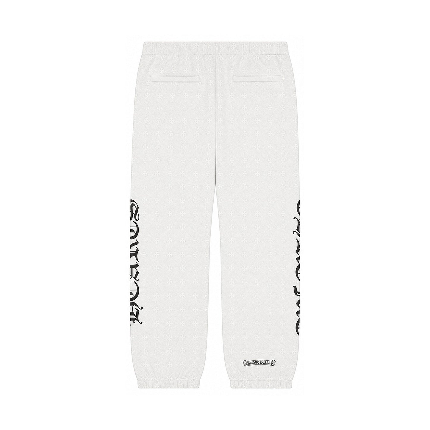 PLUS CROSS ALLOVER PRINT SWEATPANTS WHITE - back
