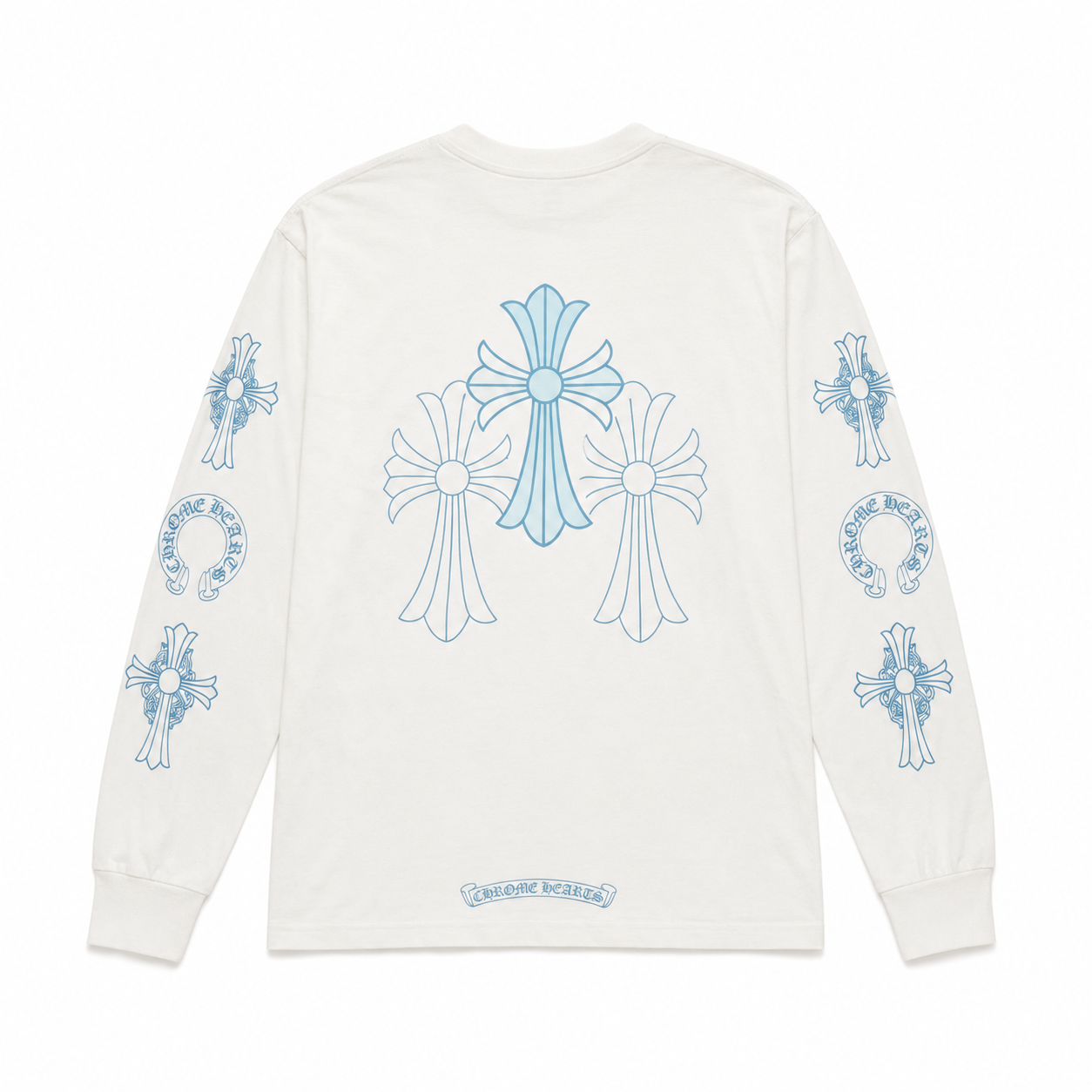 White Blue Multi Cross Longsleeve back