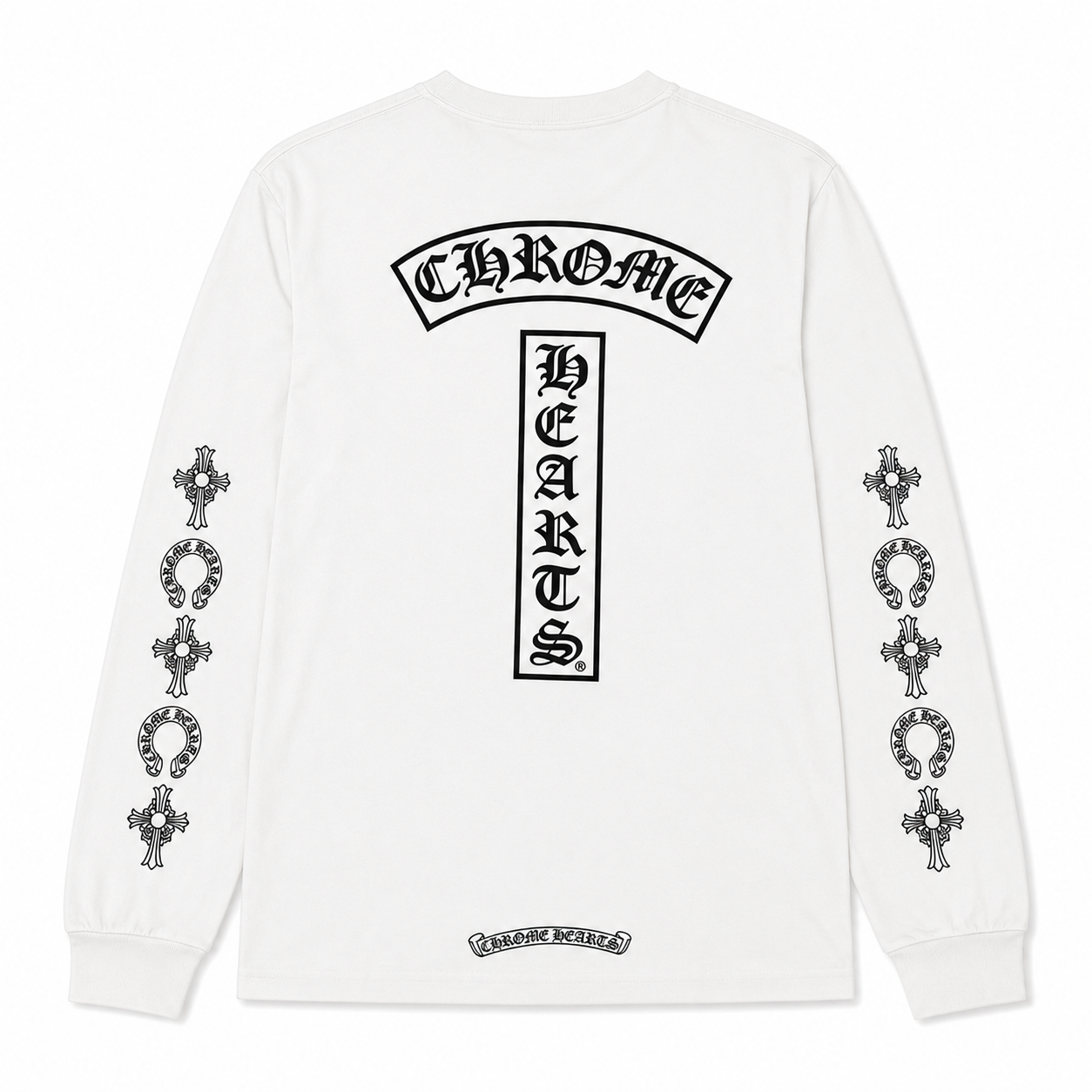 WHITE CROSS HORSESHOE LONGSLEEVE back