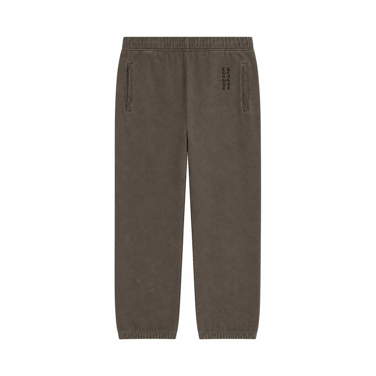 Y NOT EMBROIDERED VERTICAL LOGO SWEATPANTS GREY BLACK