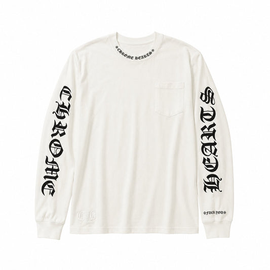WHITE GRUNGE LONGSLEEVE