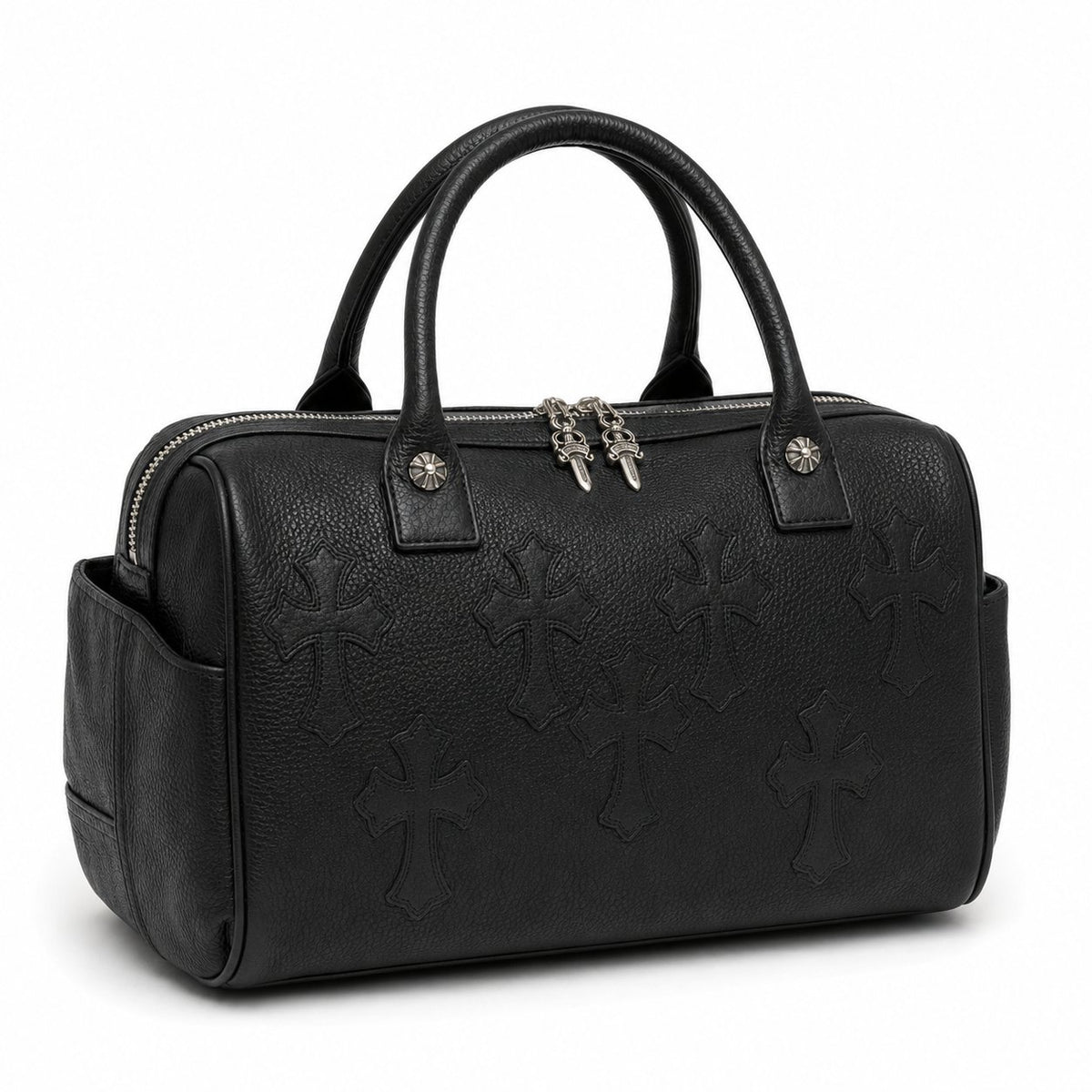 BLACK CEMETERY CROSS GYM BAG