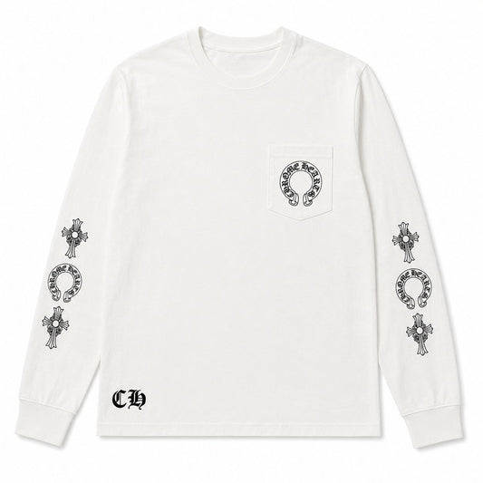 WHITE CROSS HORSESHOE LONGSLEEVE