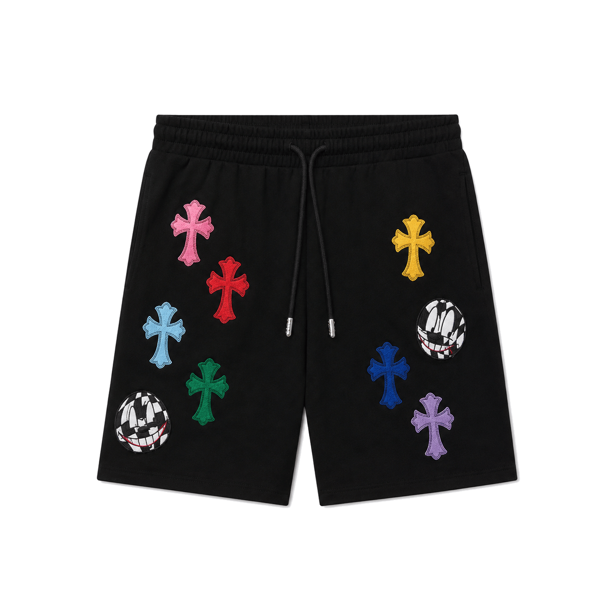 BLACK PAPER JAM CROSS PATCH SHORTS