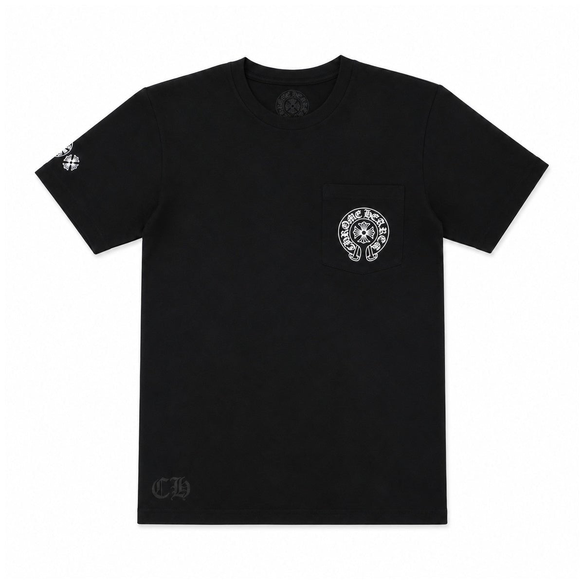 BLACK MULTICOLOR HORSESHOE TEE