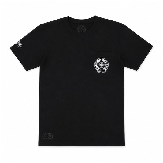 BLACK MULTICOLOR HORSESHOE TEE