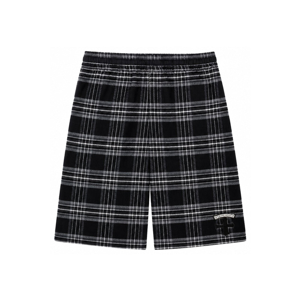 AFTER SCHOOL FLANNEL SHORTS CROSS PATCH BLACK