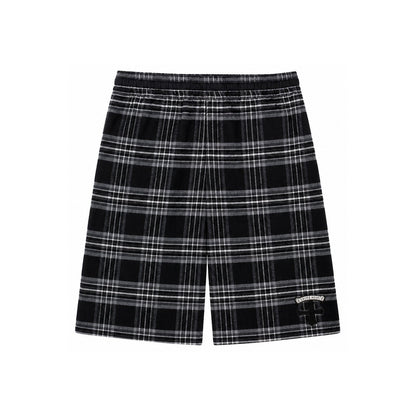 AFTER SCHOOL FLANNEL SHORTS CROSS PATCH BLACK