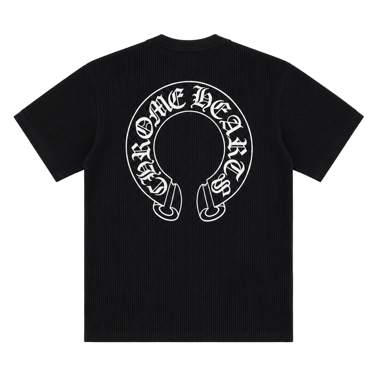 BLACK HORSESHOE THERMAL WAFFLE TEE