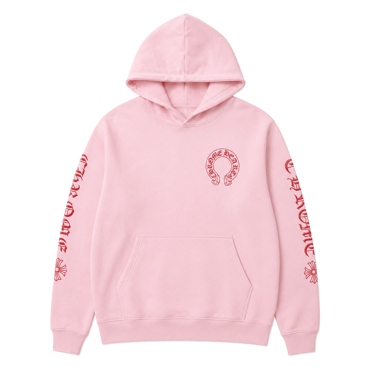 PINK RED LOGO HOODIE