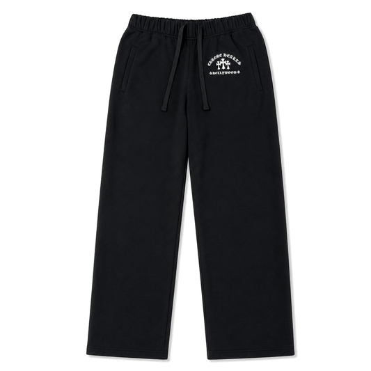 BLACK TRIPLE CROSS HOLLYWOOD SWEATPANTS