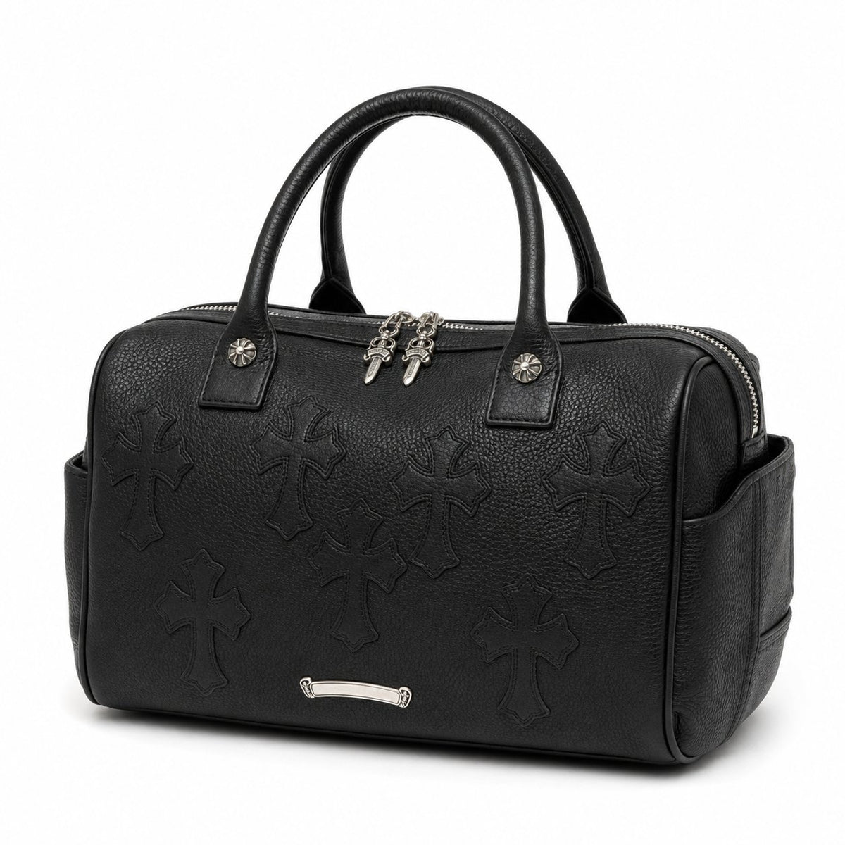 BLACK CEMETERY CROSS GYM BAG