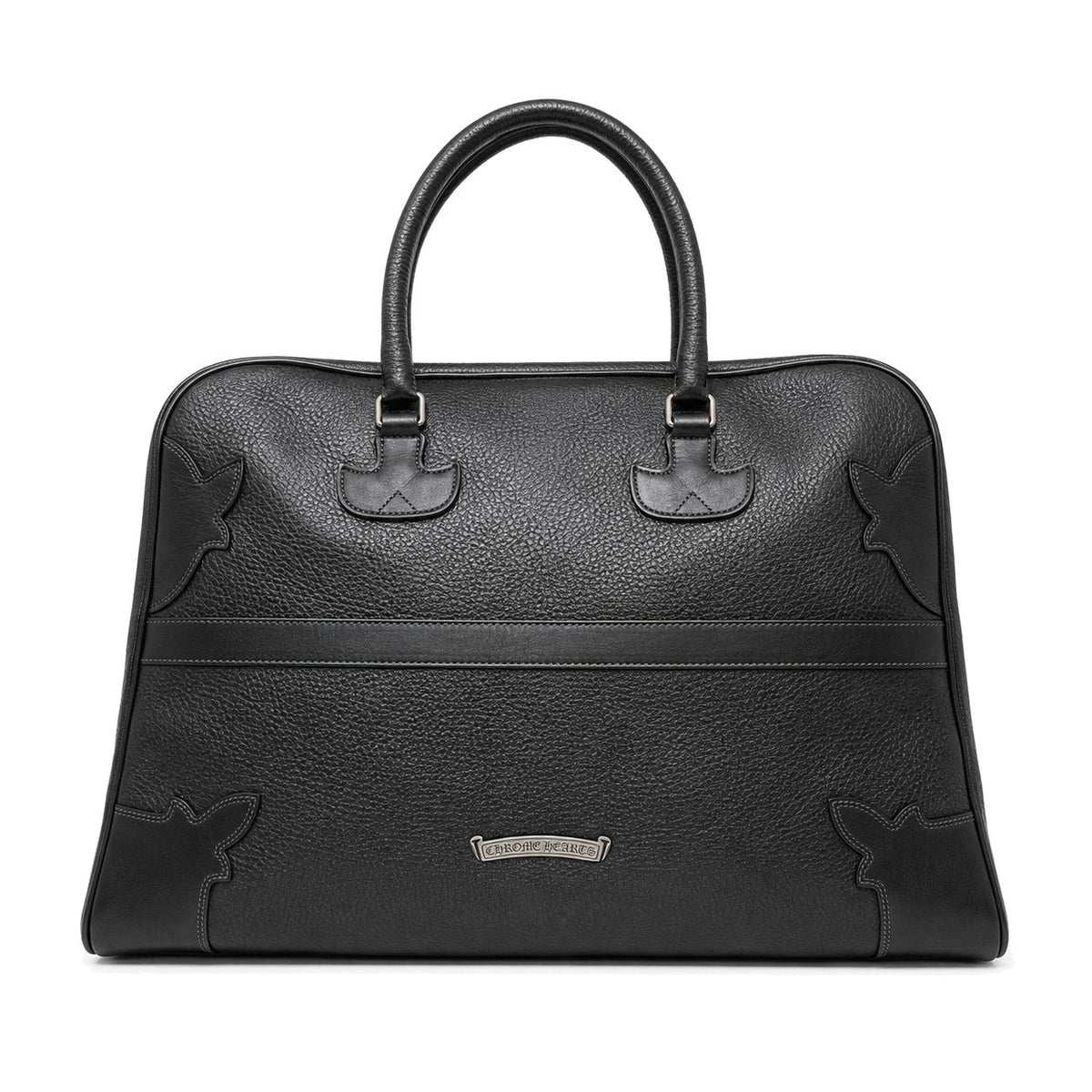BLACK CROSS PATCH TOTE BAG