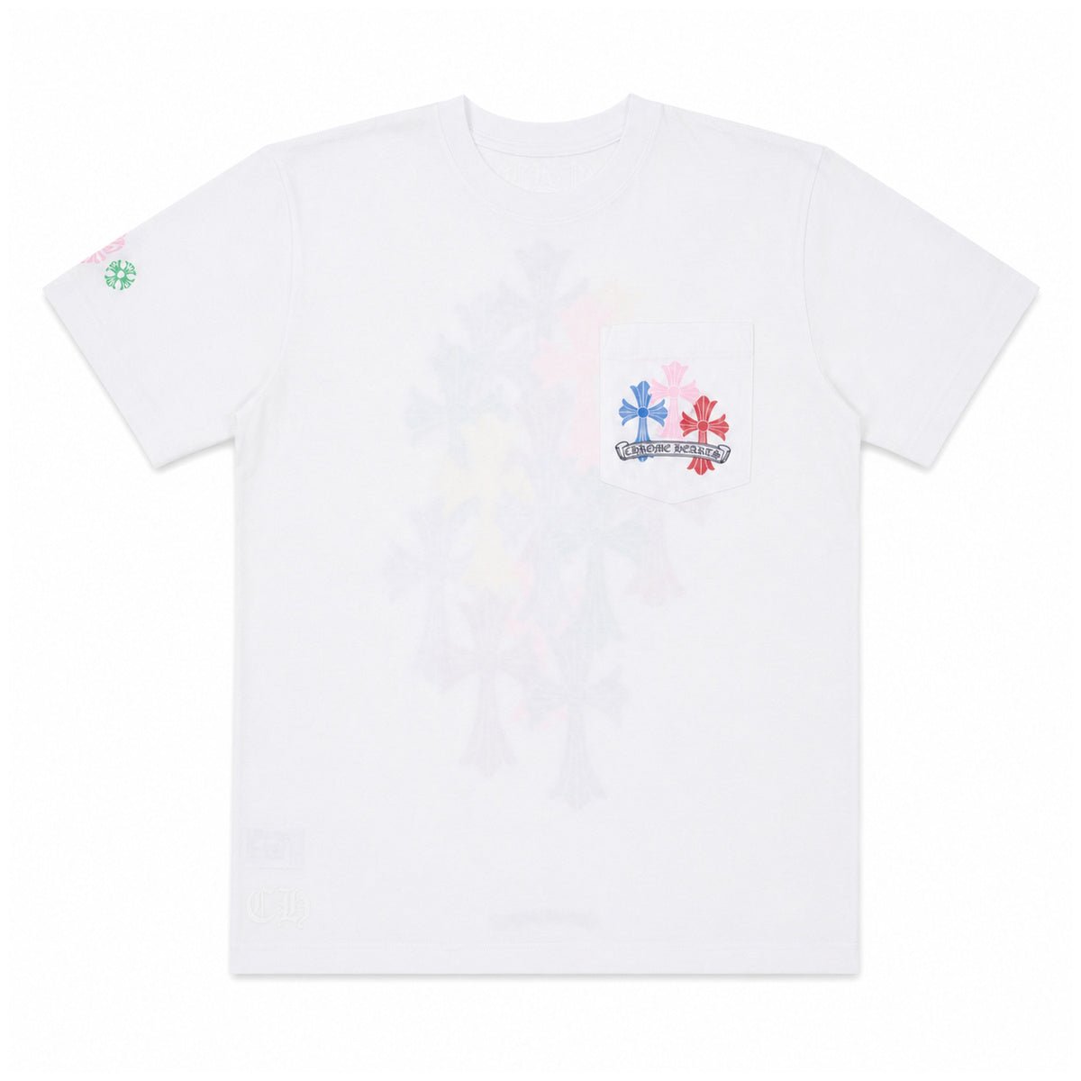 WHITE MULTICOLOR CROSS CEMETERY TEE