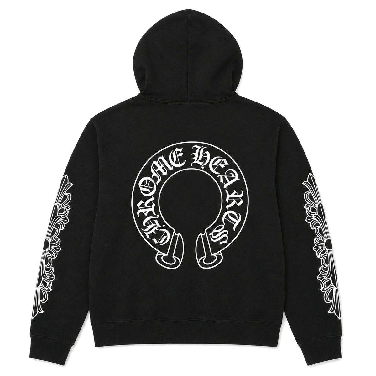 BLACK HORSESHOE FLORAL HOODIE