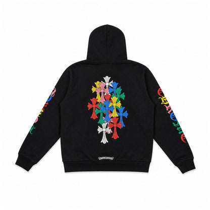 BLACK MULTICOLOR CROSS CEMETERY ZIPUP