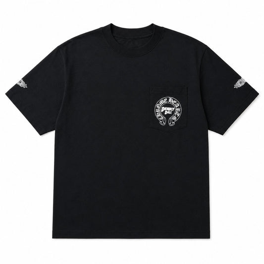 BLACK DEADLY DOLL POCKET TEE
