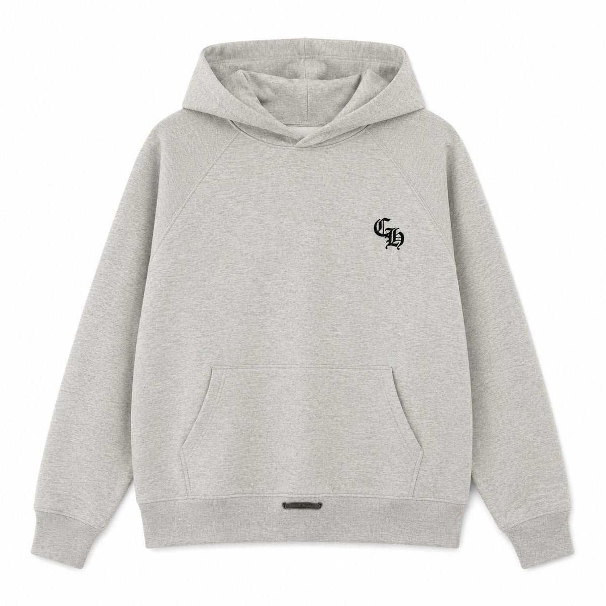 GREY GOTHIC LOGO HOODIE