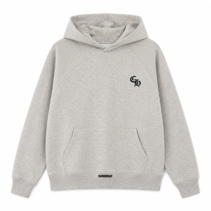 GREY GOTHIC LOGO HOODIE