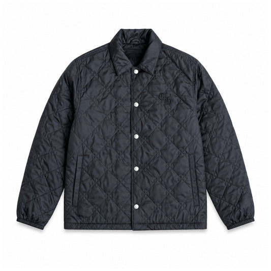BLACK QUILTED MONOGRAM JACKET