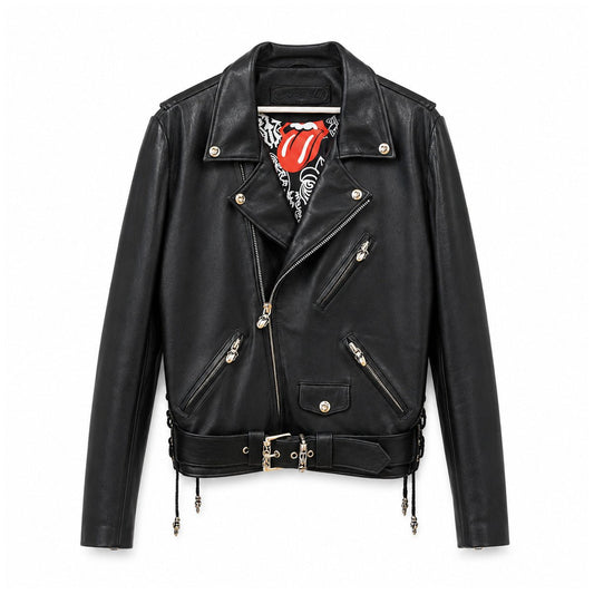 BLACK LIP AND TONGUE BIKER JACKET