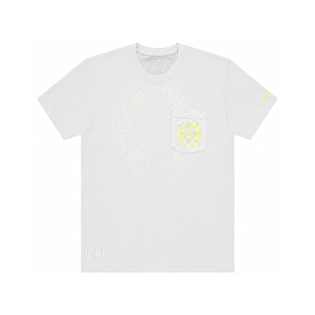 FLUORESCENT GREEN HORSESHOE T-SHIRT WHITE