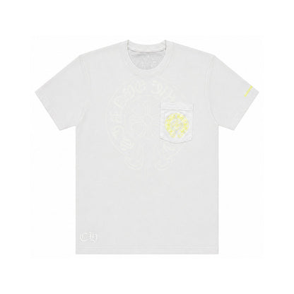 FLUORESCENT GREEN HORSESHOE T-SHIRT WHITE