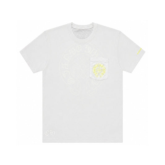 FLUORESCENT GREEN HORSESHOE T-SHIRT WHITE