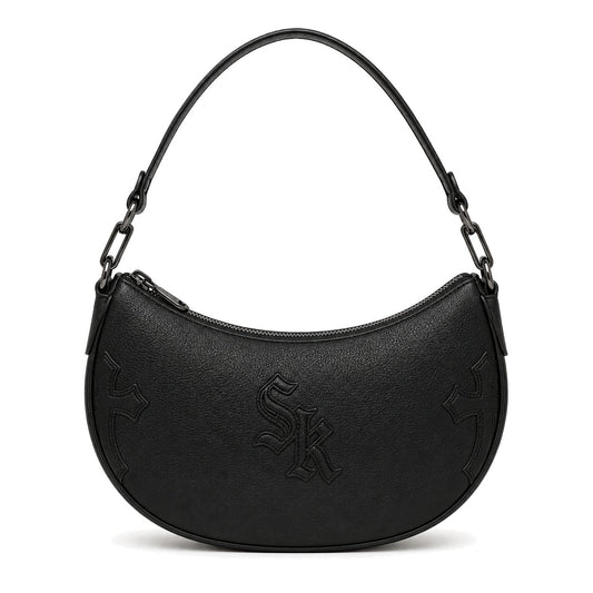 BLACK SK CRESCENT SHOULDER BAG