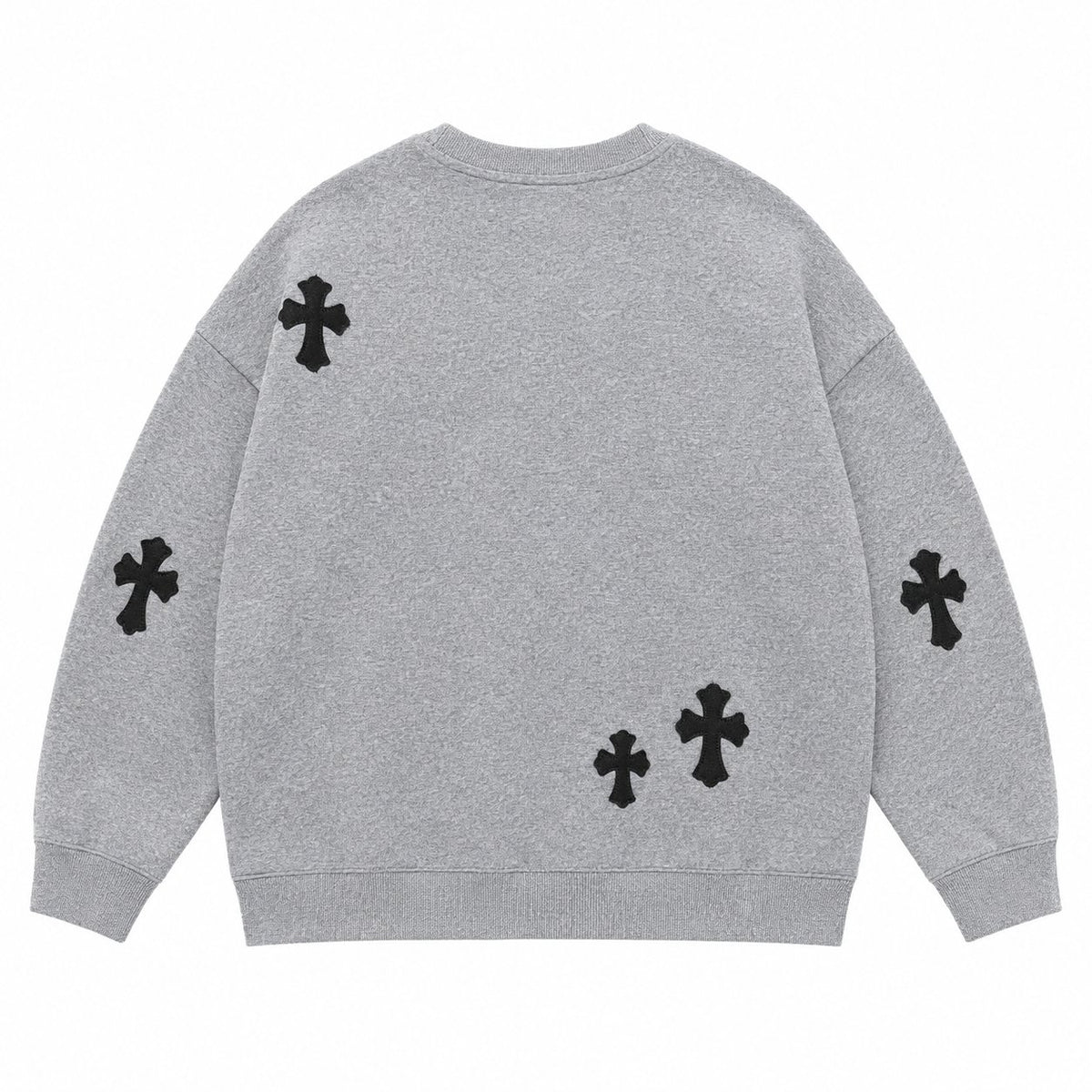 GREY MULTI CROSS CREWNECK
