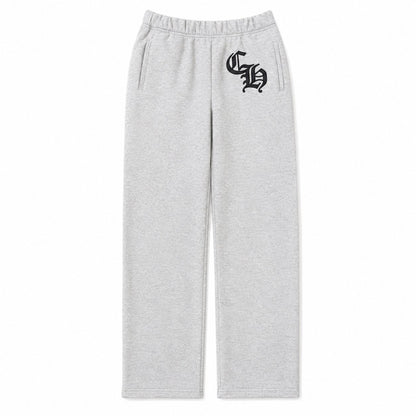 GREY GOTHIC LOGO SWEATPANTS
