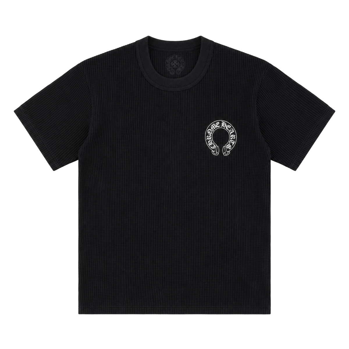 BLACK HORSESHOE THERMAL WAFFLE TEE