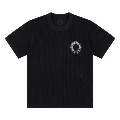 BLACK HORSESHOE THERMAL WAFFLE TEE