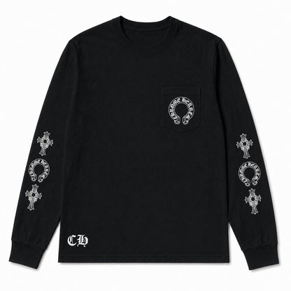 BLACK CROSS HORSESHOE LONGSLEEVE