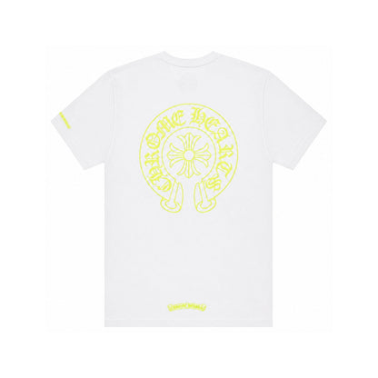 FLUORESCENT GREEN HORSESHOE T-SHIRT WHITE