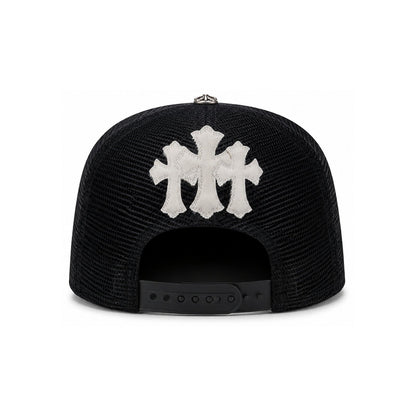 TRIPLE CROSS CEMETERY HAT BLACK CALFSKIN MOHAIR
