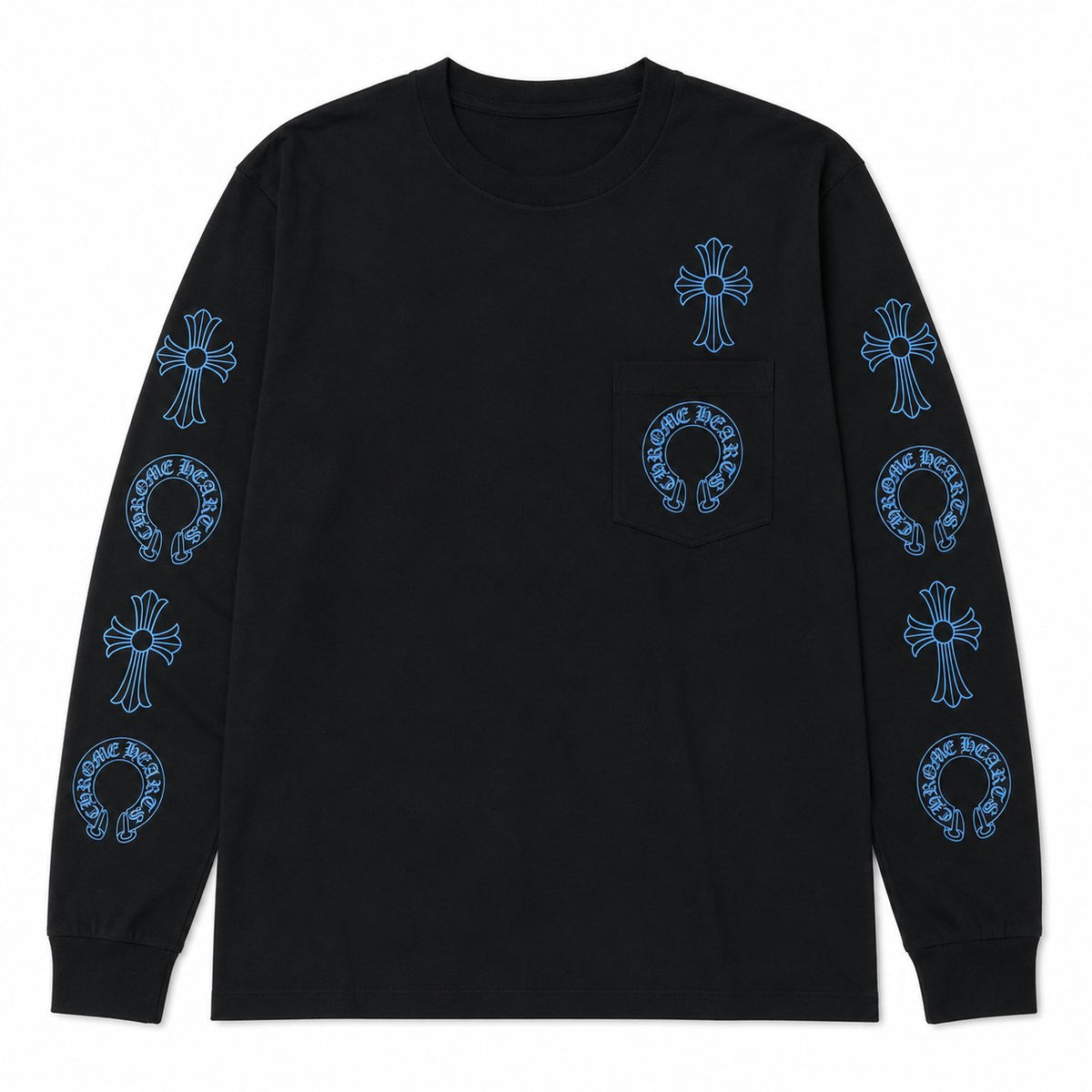BLACK BLUE MULTI CROSS LONGSLEEVE