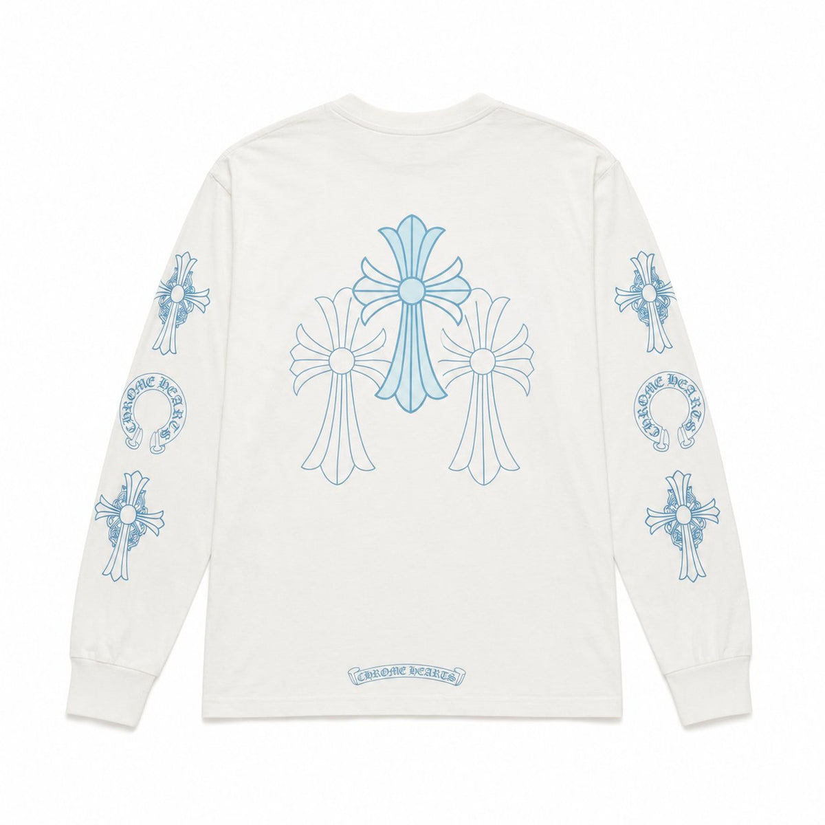 WHITE BLUE MULTI CROSS LONGSLEEVE