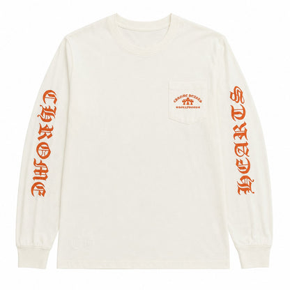WHITE ORANGE HOLLYWOOD LONGSLEEVE
