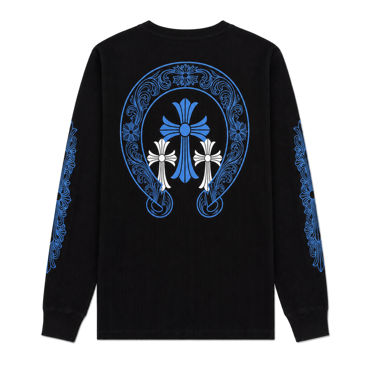 BLACK BLUE FLORAL THERMAL LONGSLEEVE
