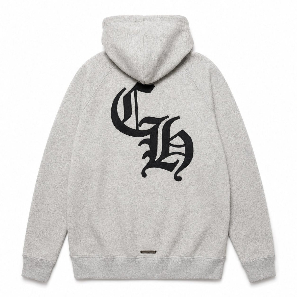 GREY GOTHIC LOGO HOODIE