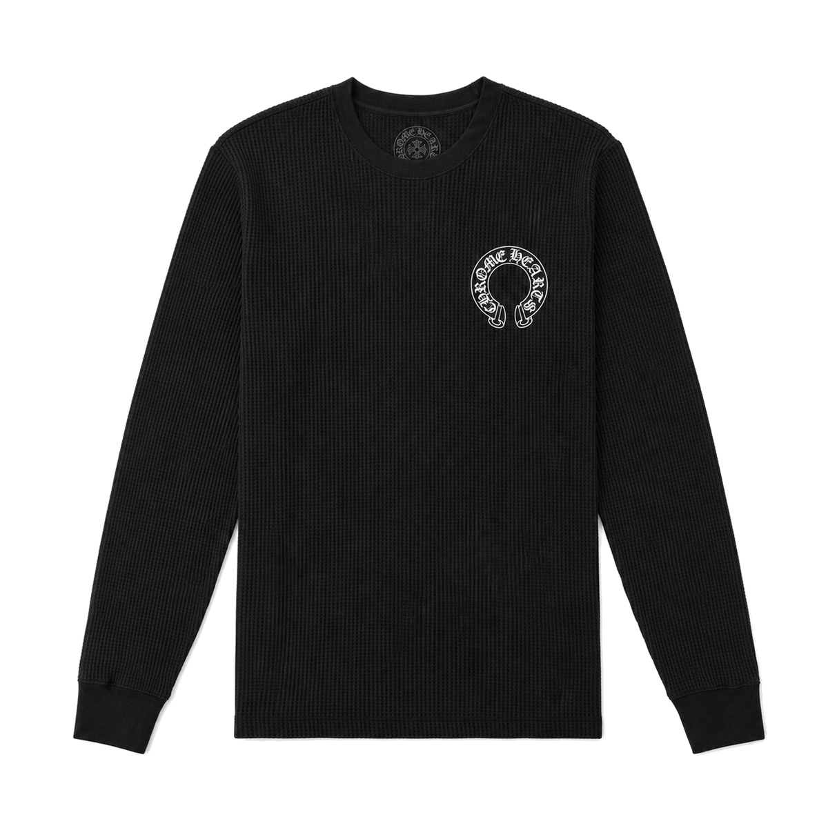 BLACK WAFFLE KNIT LONGSLEEVE