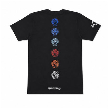 BLACK MULTICOLOR HORSESHOE TEE