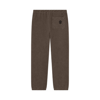 Y NOT EMBROIDERED VERTICAL LOGO SWEATPANTS GREY BLACK