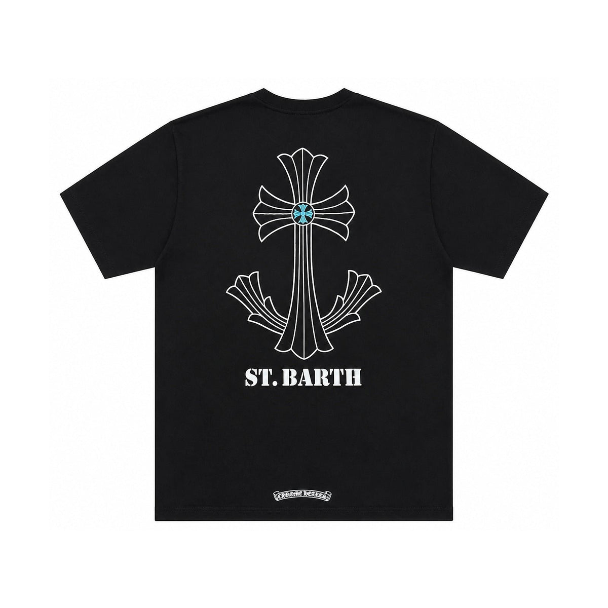 ST BARTH EXCLUSIVE CROSS LOGO T-SHIRT BLACK