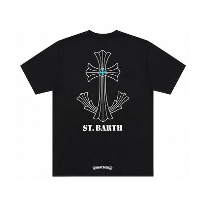 ST BARTH EXCLUSIVE CROSS LOGO T-SHIRT BLACK